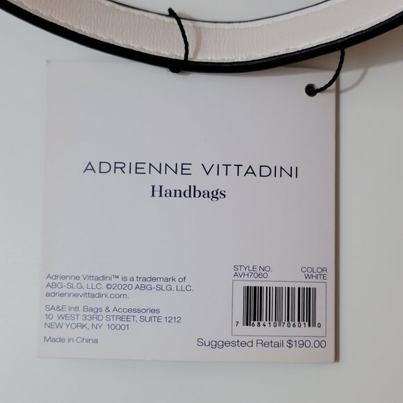 NWT Adrienne Vittadini Watercolor Floral Medium Tote | White Floral Bag - Picture 5 of 12